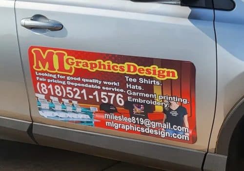 Vehicle magnetic sign on car door