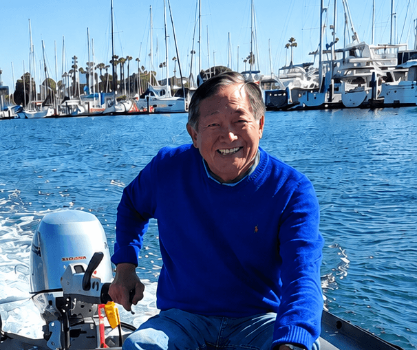 Family team member on the water